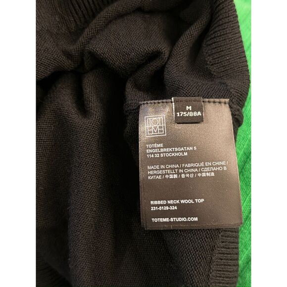 NWT Toteme Ribbed Turtleneck Sleeveless Sweater Top in Black / Medium - Picture 6 of 8
